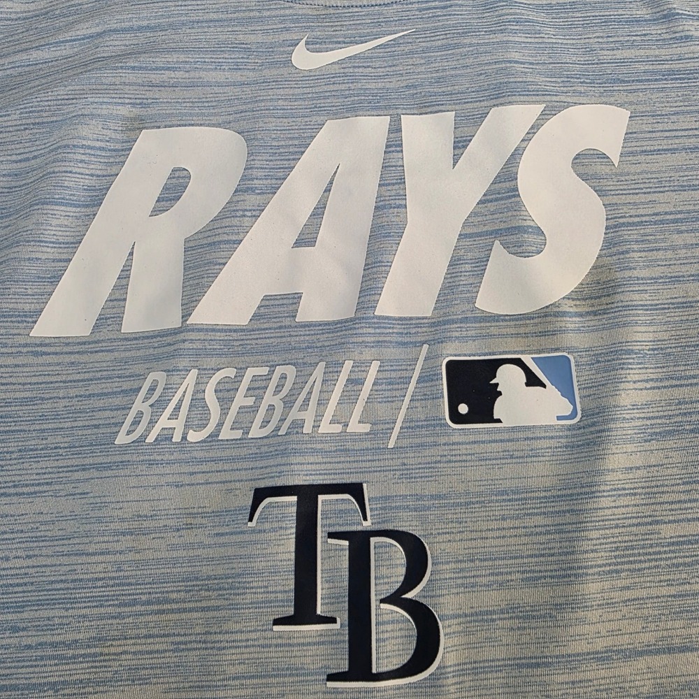 Nike MLB Mens Large Light Blue Space Dye Heather Performance T-Shirt 37023X-DV4